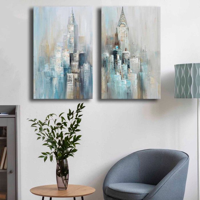 Wallity Conjunto de 2 Lienzos Decorativos Multicolor 45 x 70 cm